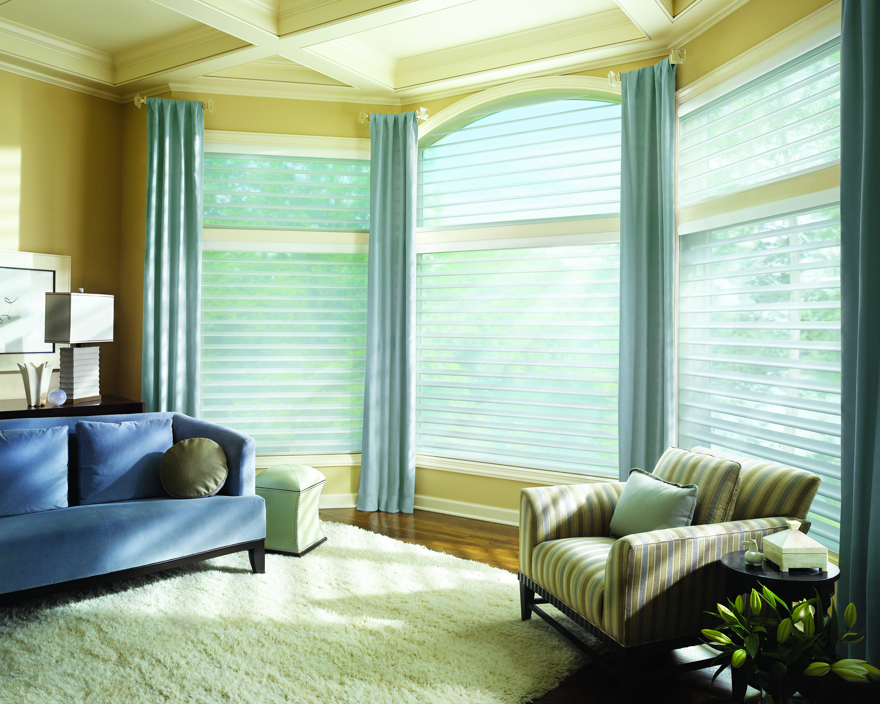 Let natural light in with silhouette sheer shades